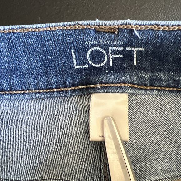 Ann Taylor Loft Jeans Women 16 Blue Modern 27" Crop Stretch Denim Beachy Coastal - Picture 8 of 12